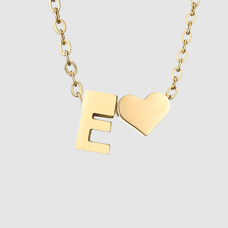 Wholesale Heart Letter Pendant Gold Plated Necklaces